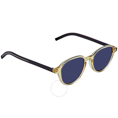 Dior Homme Black Tie Blue Avio Round Sunglasses 